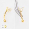 CZ HEART SHAPE 316L SURGICAL STEEL CURVED BARBELL/EYEBROW CZ HEART SHAPE 316L SURGICAL STEEL CURVED BARBELL/EYEBROW